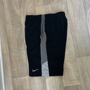 Nike Kids Black Shorts with Gray Stripe